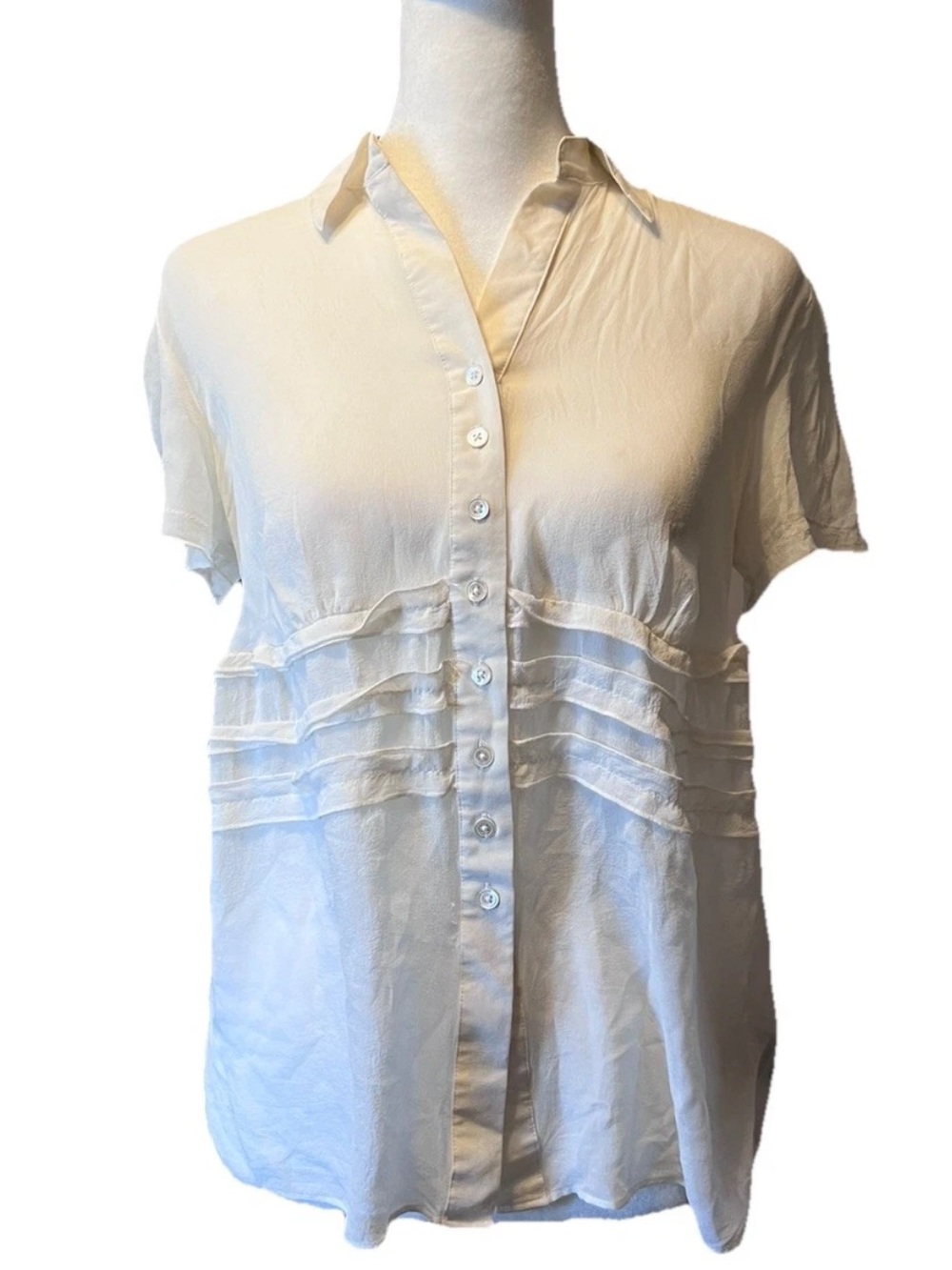 Y2K The Limited 100% Silk Cottagecore Academia Button Blouse Women’s S FLAW